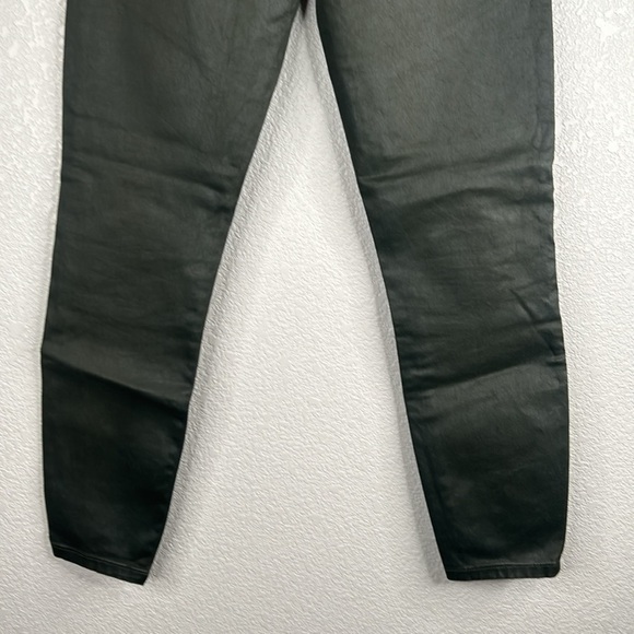Banana Republic Charcoal Gray Coated Faux Leather Moto Skinny Jeans Size 25 - Picture 5 of 8